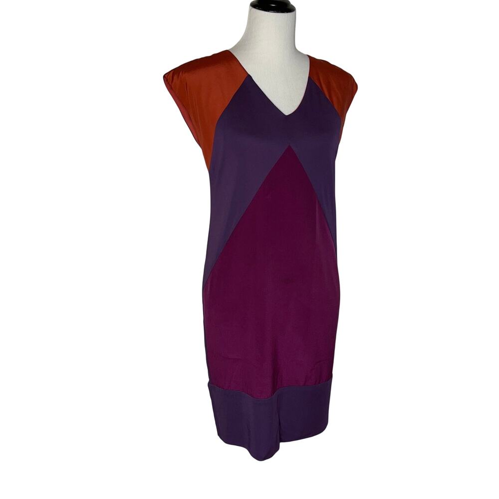 Suzi Chin Color Block Sheath Dress Sz 2